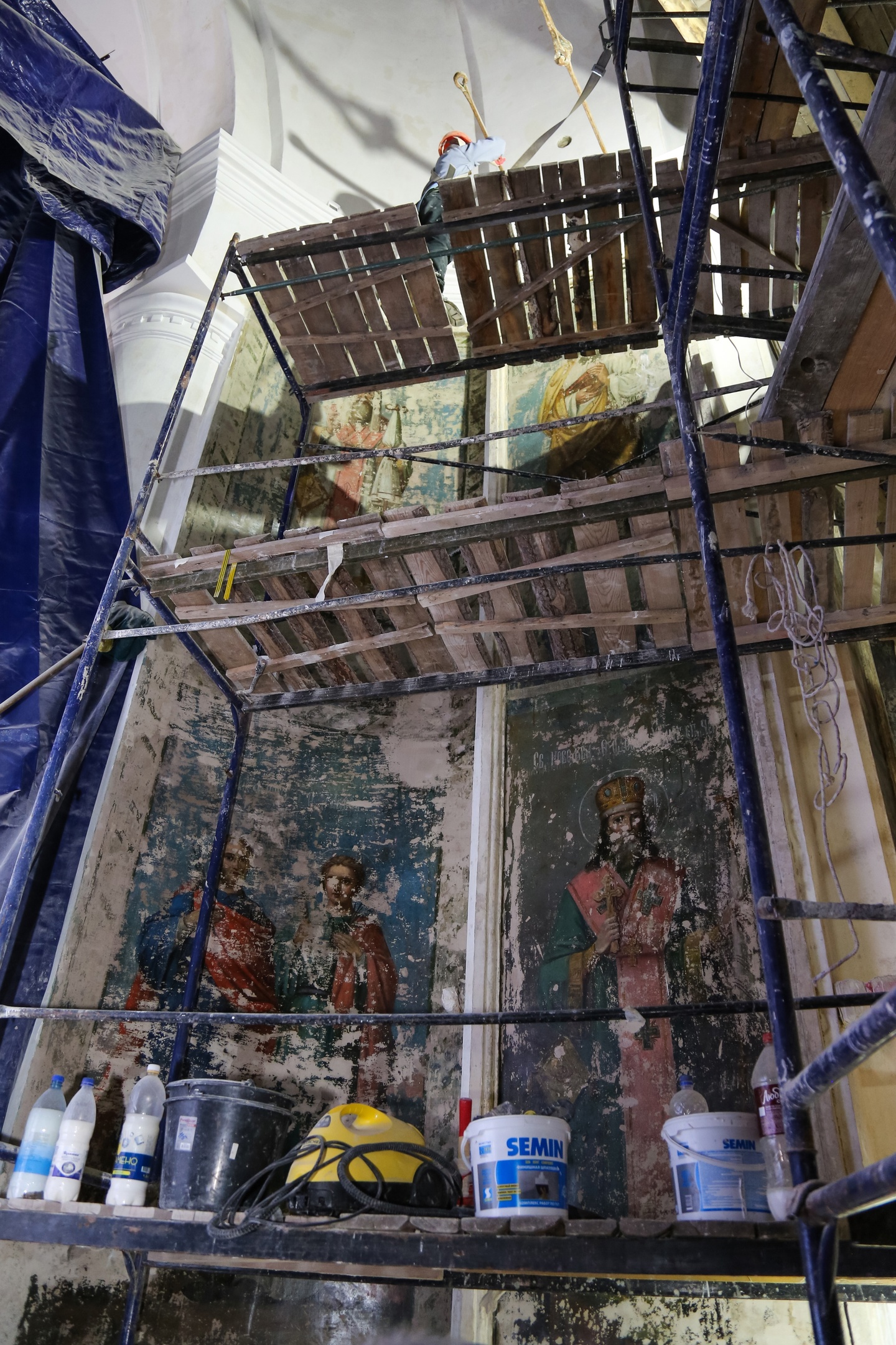 В храме села Утёвка началась реставрация росписи, которую делал легендарный  живописец Григорий Журавлёв